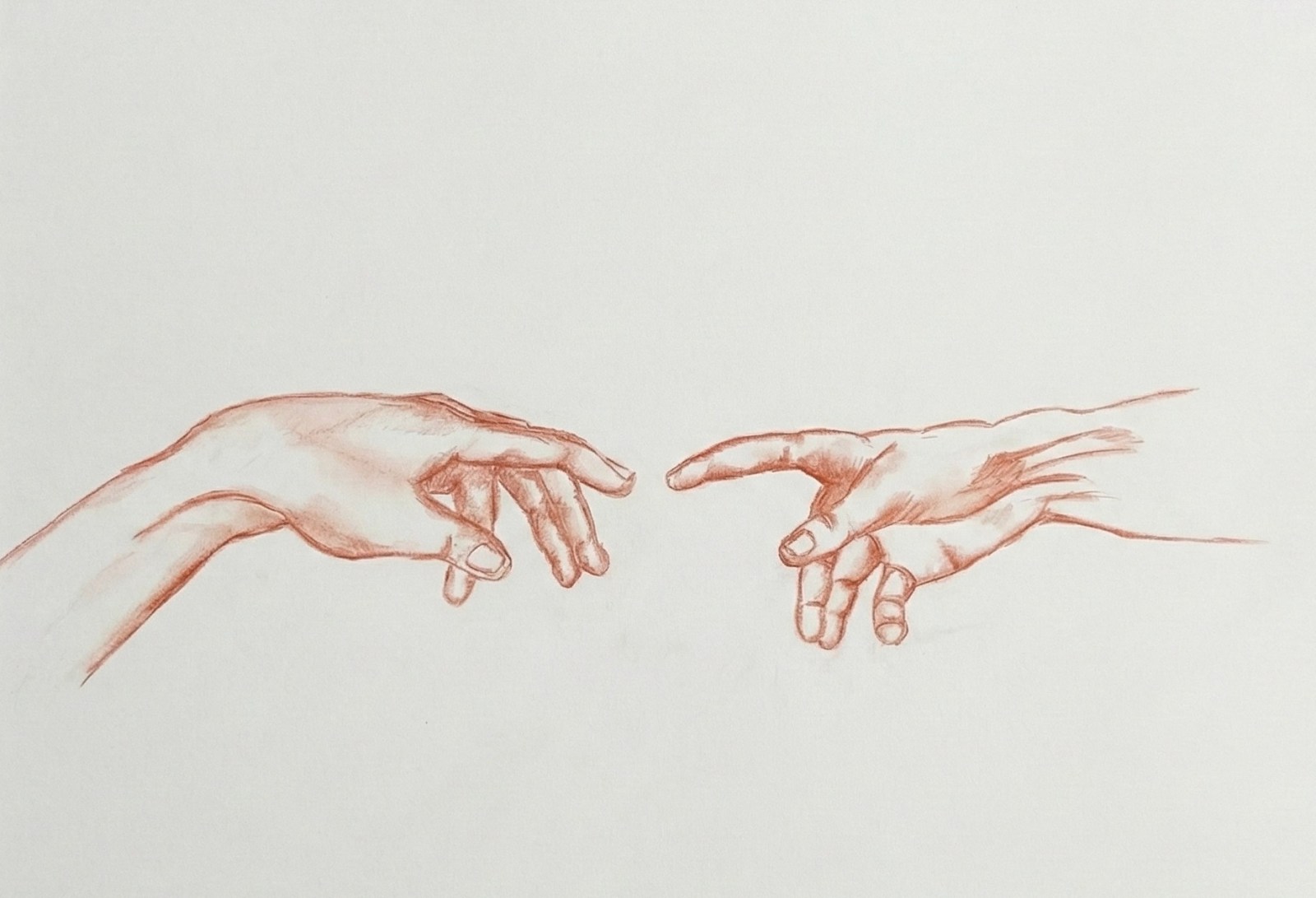 Étude de mains à la sanguine de Pierre Bestauros